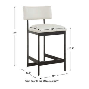   White Leather Counter Stool | Oroa.com