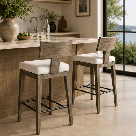   Modern European furniture - Mahogany T-Shaped Outdoor Counter Stool - www.oroa.com | Oroa.com