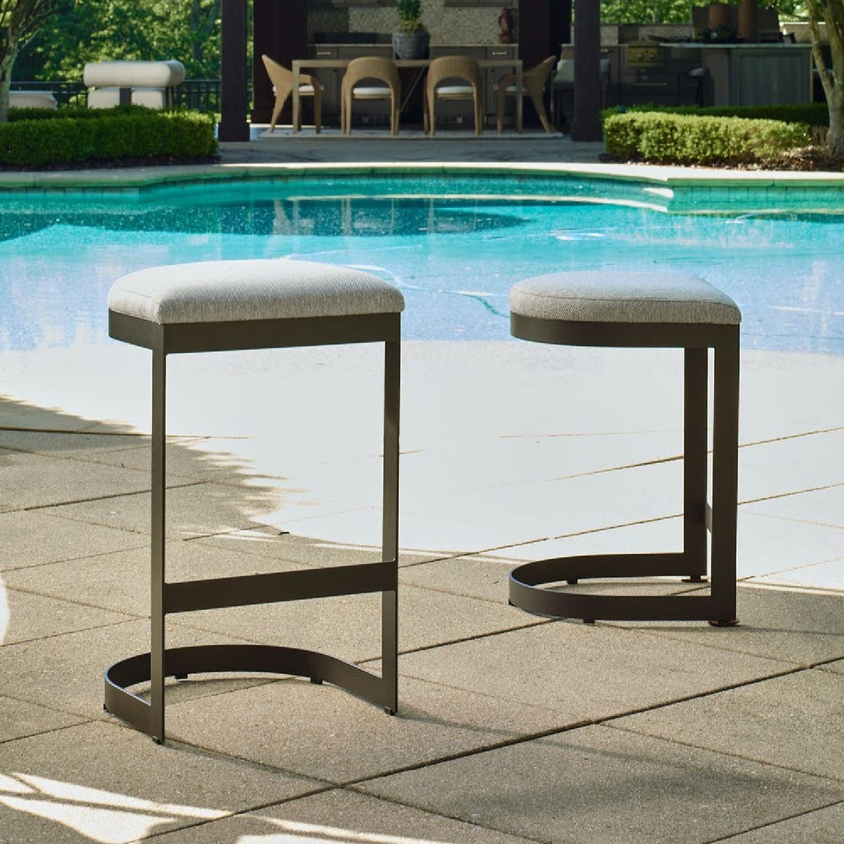   Modern European furniture - Cantilevered Steel Outdoor Counter Stool - www.oroa.com | Oroa.com
