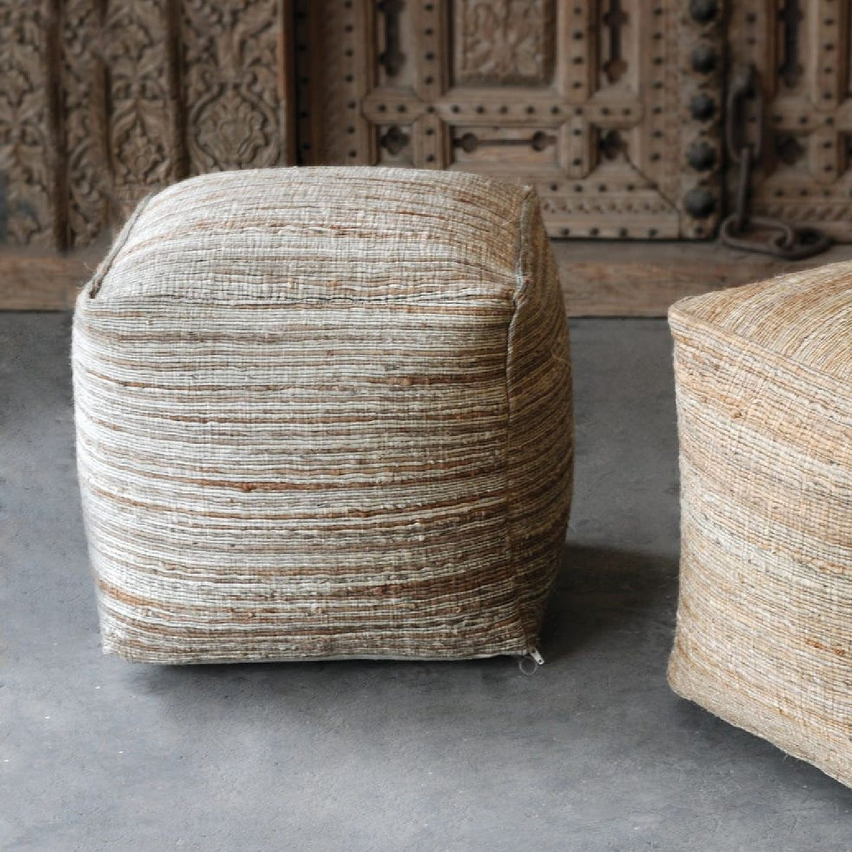   Modern European furniture - Natural Hemp Fibers Pouf - www.oroa.com | Oroa.com