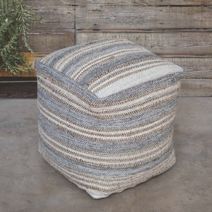   Modern European furniture - Gray & Cream Fabric Ottoman - www.oroa.com | Oroa.com