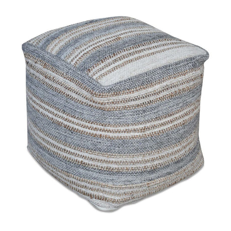   Modern European furniture - Gray & Cream Fabric Ottoman - www.oroa.com | Oroa.com