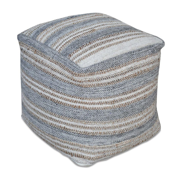 Modern European furniture - Gray & Cream Fabric Ottoman - www.oroa.com
