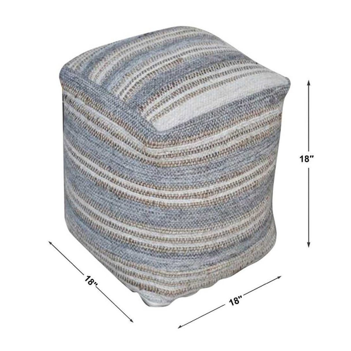   Modern European furniture - Gray & Cream Fabric Ottoman - www.oroa.com | Oroa.com