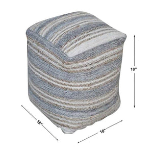   Modern European furniture - Gray & Cream Fabric Ottoman - www.oroa.com | Oroa.com