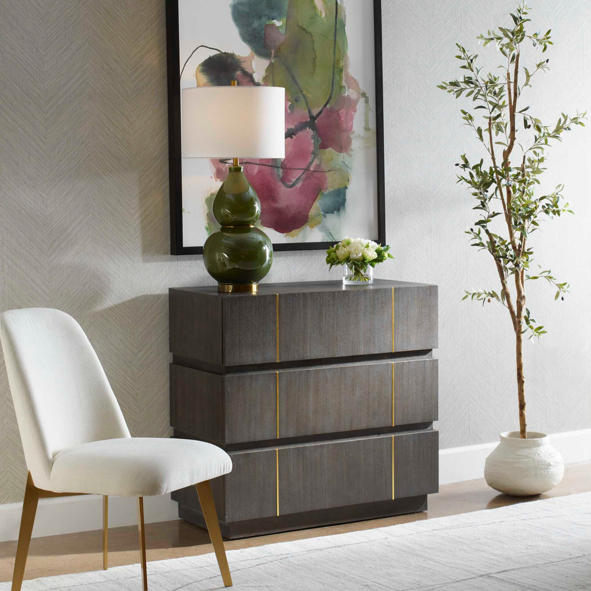   Modern European furniture - Dark Acacia 3-Drawer Chest - www.oroa.com | Oroa.com