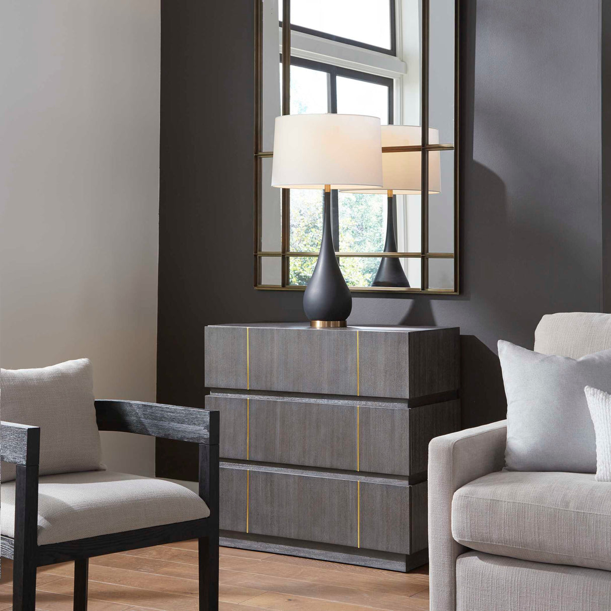   Modern European furniture - Dark Acacia 3-Drawer Chest - www.oroa.com | Oroa.com