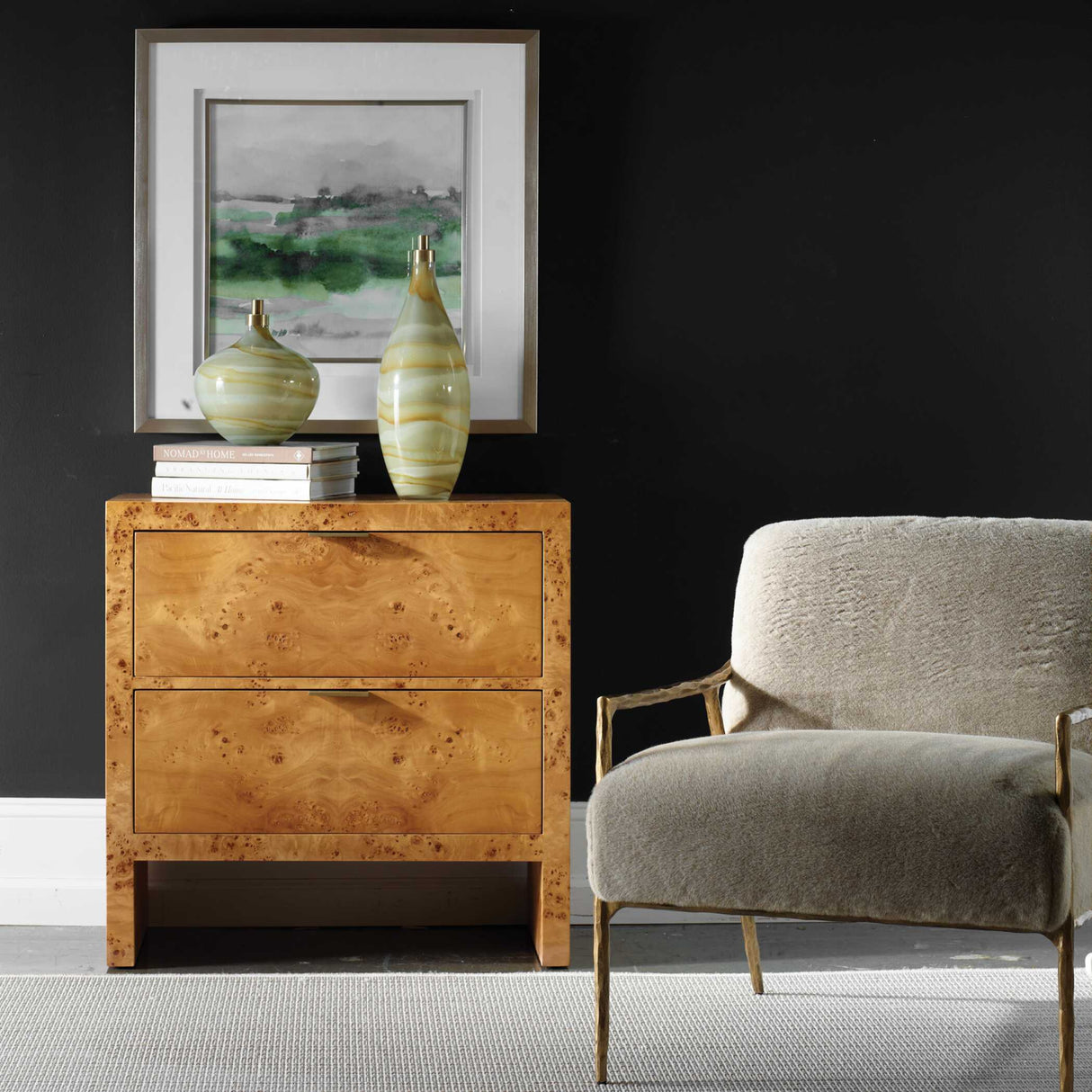   Modern European furniture - 2-Drawer Burl Accent Chest - www.oroa.com | Oroa.com