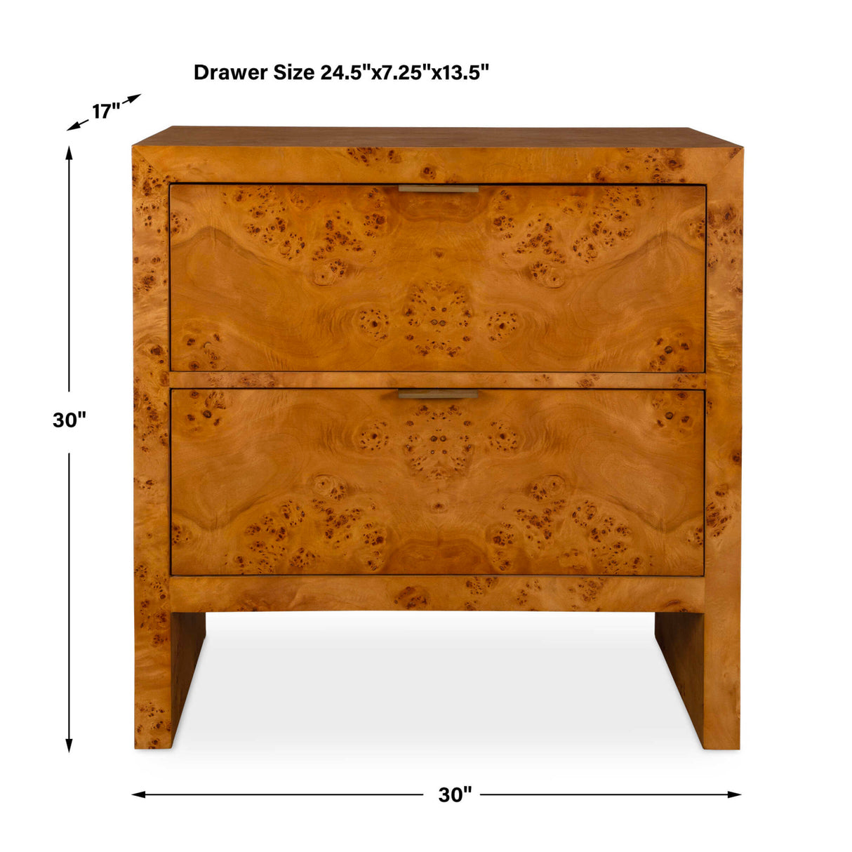   Modern European furniture - 2-Drawer Burl Accent Chest - www.oroa.com | Oroa.com