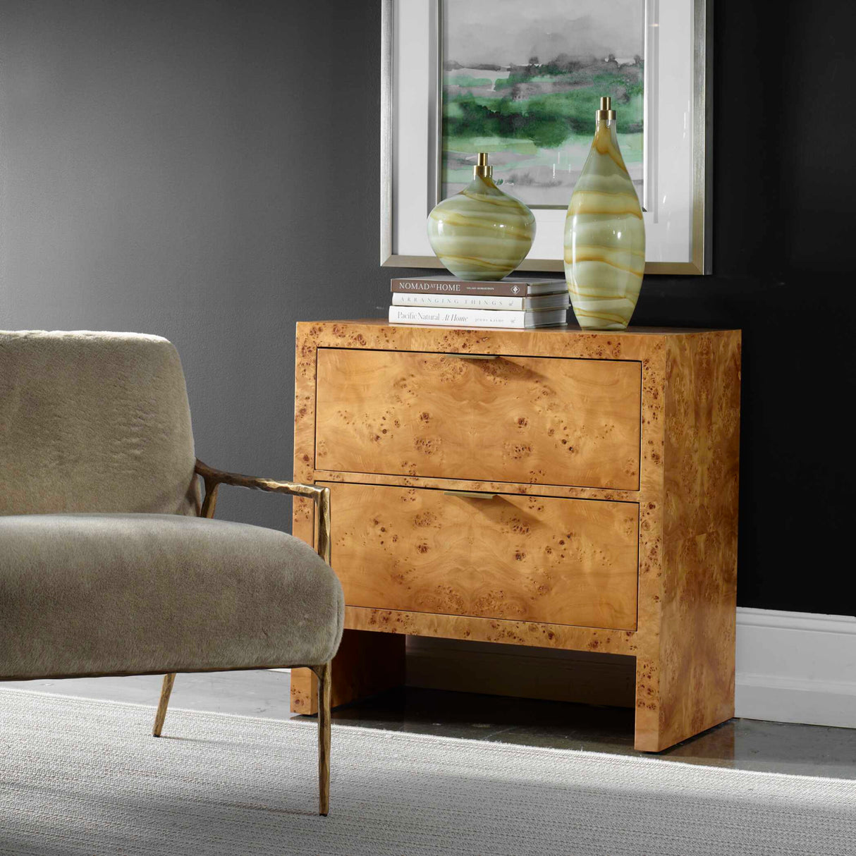   Modern European furniture - 2-Drawer Burl Accent Chest - www.oroa.com | Oroa.com