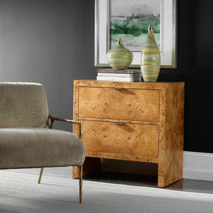   Modern European furniture - 2-Drawer Burl Accent Chest - www.oroa.com | Oroa.com