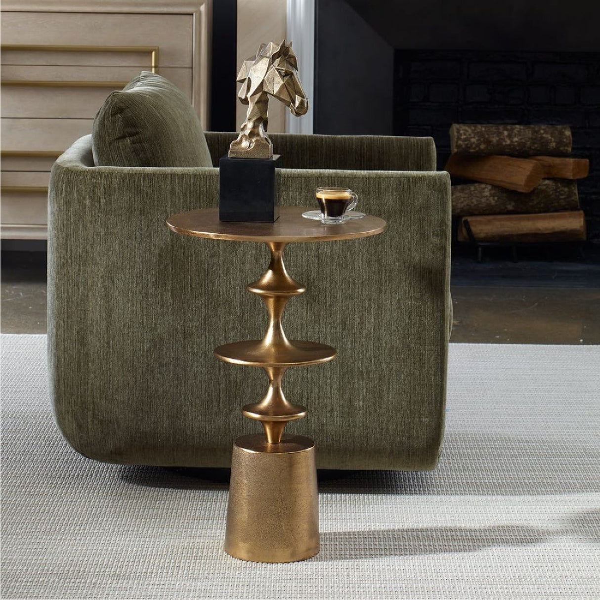   Modern European furniture - Antique Brass Accent Table - www.oroa.com | Oroa.com