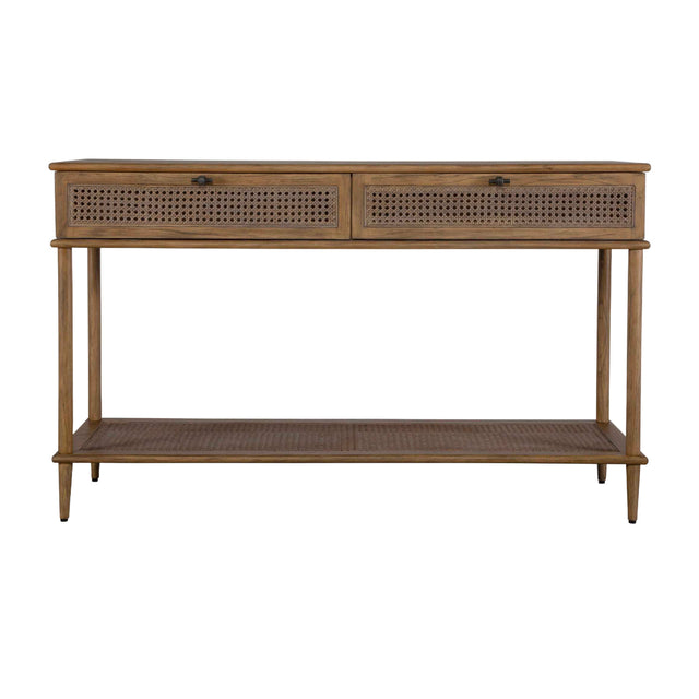 Modern European furniture - 2 -Drawer Cane Console Table - www.oroa.com
