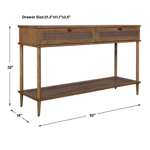   Modern European furniture - 2 -Drawer Cane Console Table - www.oroa.com | Oroa.com