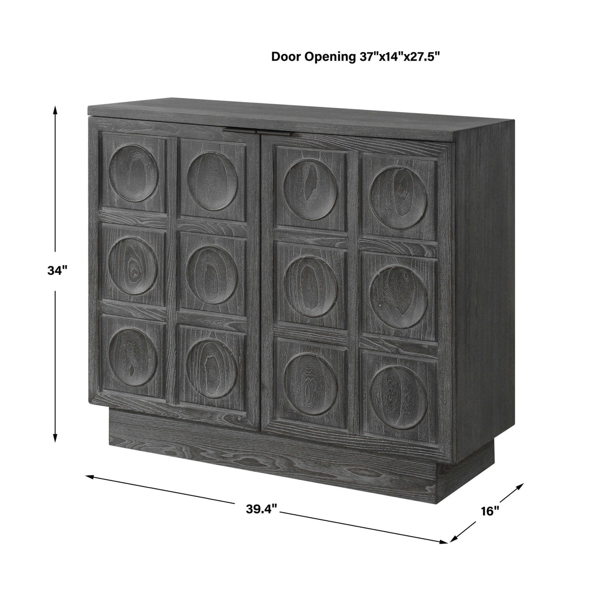   Modern European furniture - Circle Carved Elm 2-Door Cabinet - www.oroa.com | Oroa.com