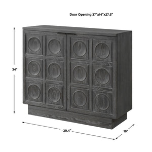   Modern European furniture - Circle Carved Elm 2-Door Cabinet - www.oroa.com | Oroa.com