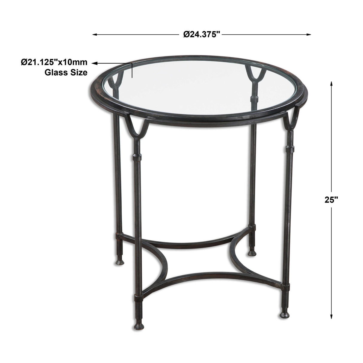   Black Steel Framed Side Table | Oroa.com