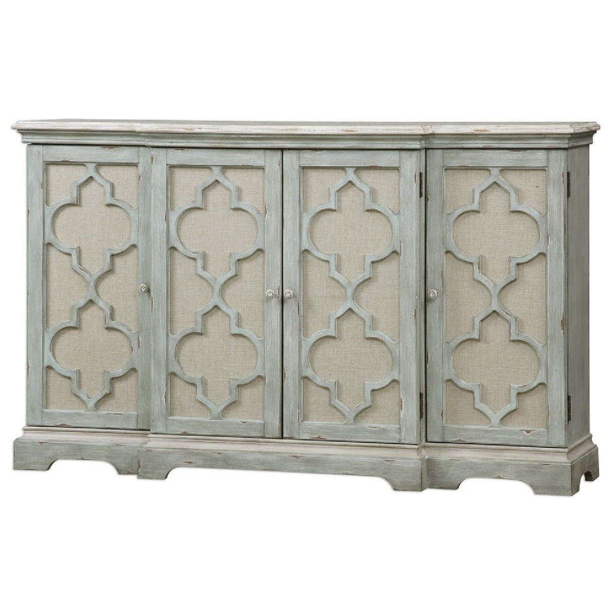   Modern European furniture - Gray Open-Carved 4-Door Cabinet - www.oroa.com | Oroa.com