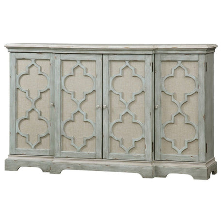   Modern European furniture - Gray Open-Carved 4-Door Cabinet - www.oroa.com | Oroa.com