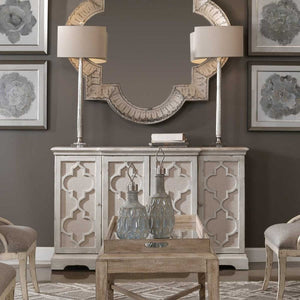   Modern European furniture - Gray Open-Carved 4-Door Cabinet - www.oroa.com | Oroa.com
