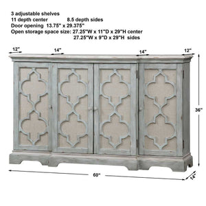   Modern European furniture - Gray Open-Carved 4-Door Cabinet - www.oroa.com | Oroa.com