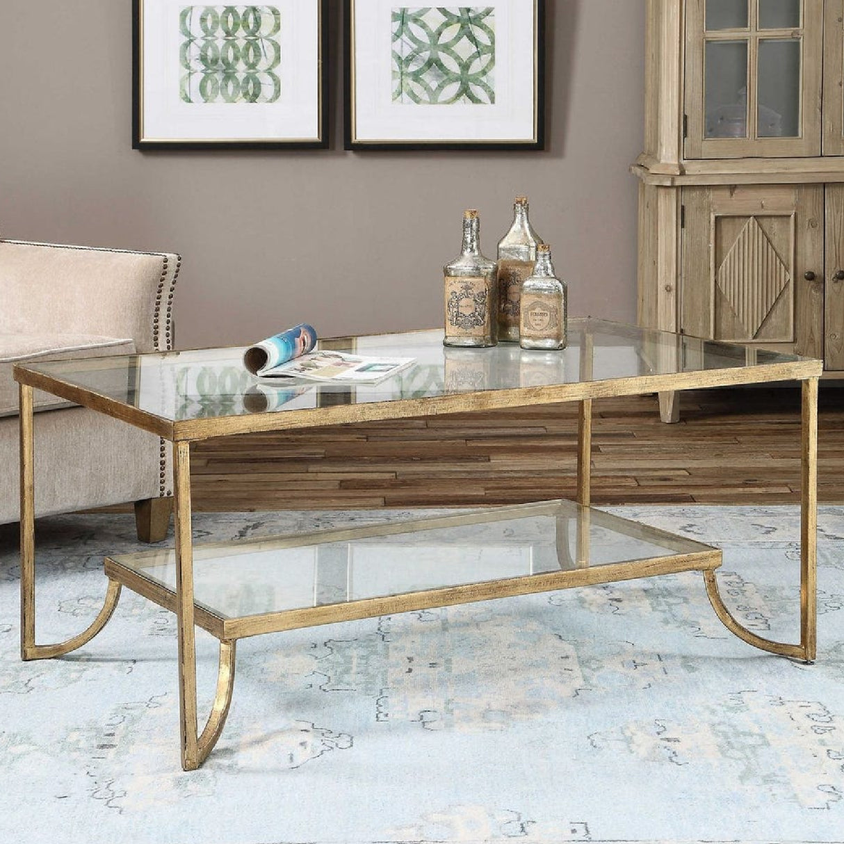   Modern European furniture - Gold Framed Coffee Table - www.oroa.com | Oroa.com