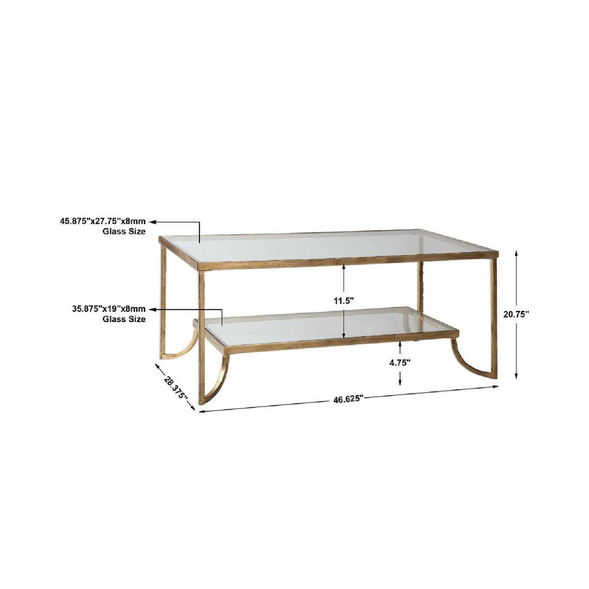   Modern European furniture - Gold Framed Coffee Table - www.oroa.com | Oroa.com