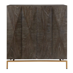   Black Mindi Faceted 2-Door Cabinet | Oroa.com