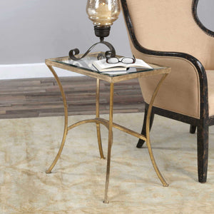   Modern European furniture - Gold Framed Glass End Table - www.oroa.com | Oroa.com