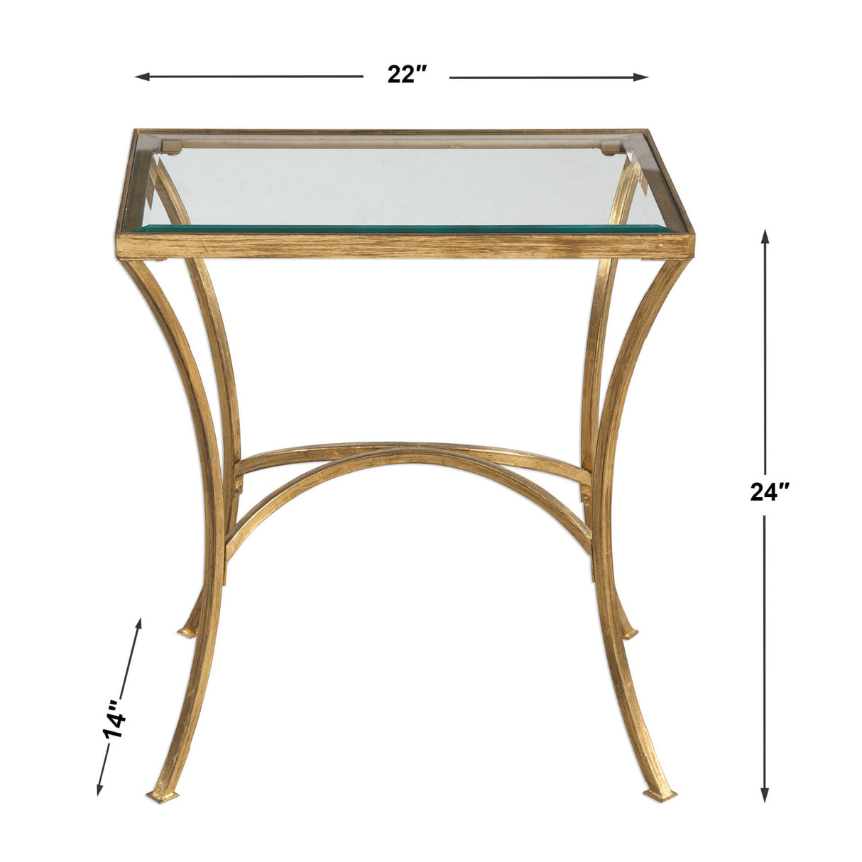   Modern European furniture - Gold Framed Glass End Table - www.oroa.com | Oroa.com