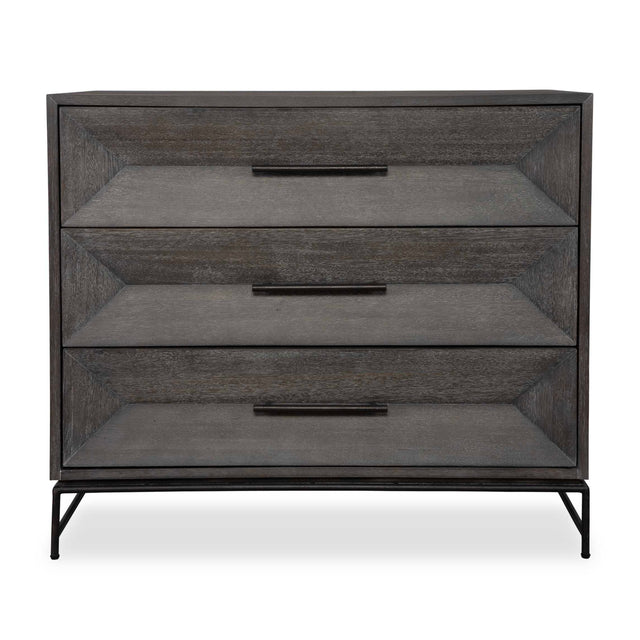 Modern European furniture - Gray Glazed Acacia 3-Drawer Chest - www.oroa.com