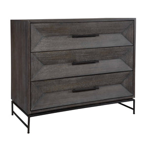   Modern European furniture - Gray Glazed Acacia 3-Drawer Chest - www.oroa.com | Oroa.com