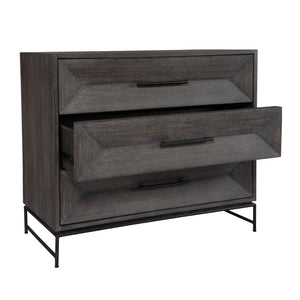   Modern European furniture - Gray Glazed Acacia 3-Drawer Chest - www.oroa.com | Oroa.com