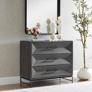   Modern European furniture - Gray Glazed Acacia 3-Drawer Chest - www.oroa.com | Oroa.com