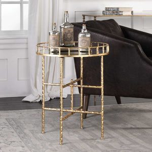   Modern European furniture - Gold Framed Mirror Accent Table - www.oroa.com | Oroa.com