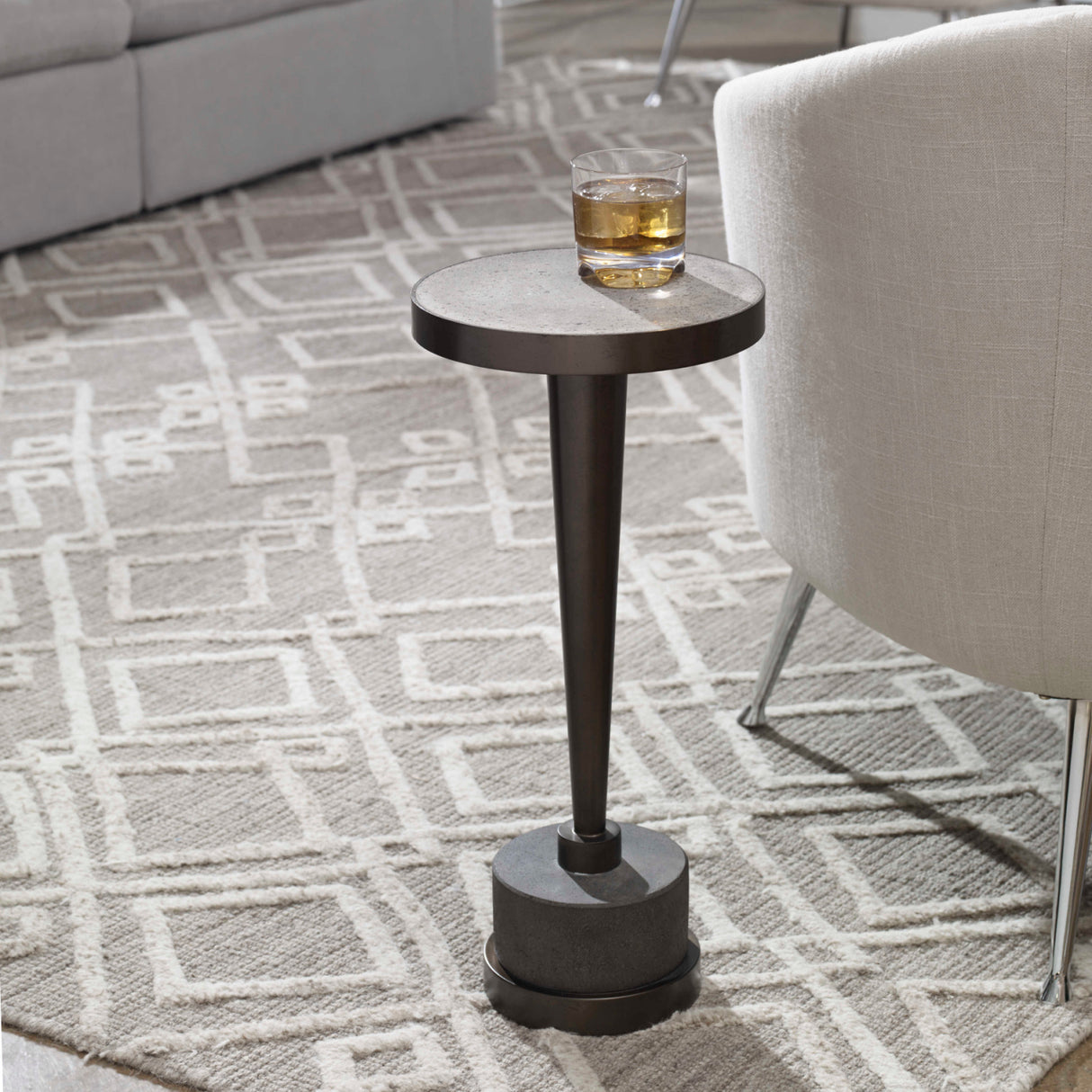   Bronze Pedestal Drink Table | Oroa.com