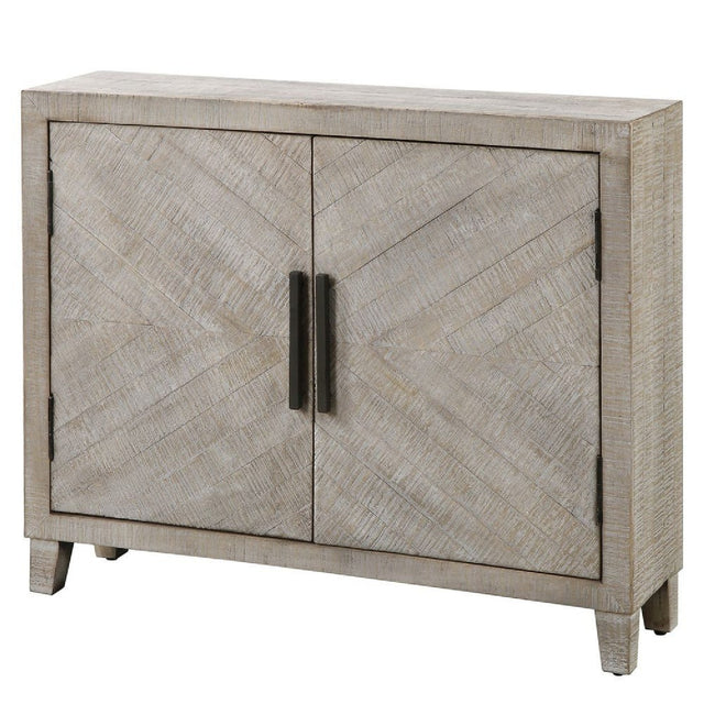 Modern European furniture - Whitewashed Fir Wood 2-Door Cabinet - www.oroa.com