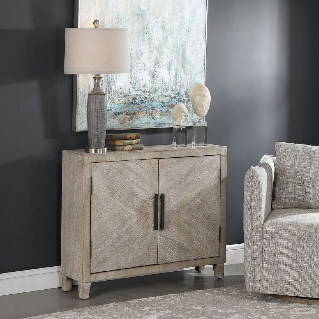  Modern European furniture - Whitewashed Fir Wood 2-Door Cabinet - www.oroa.com | Oroa.com