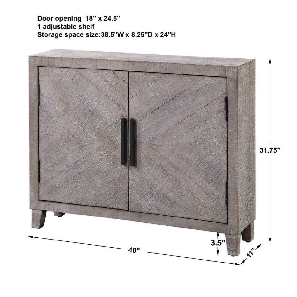   Modern European furniture - Whitewashed Fir Wood 2-Door Cabinet - www.oroa.com | Oroa.com