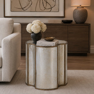  Antique Mirror Quatrefoil Accent Table | Oroa.com