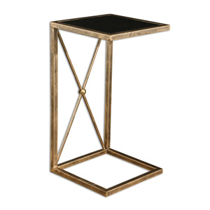   Gold C-Shaped Accent Table | Oroa.com