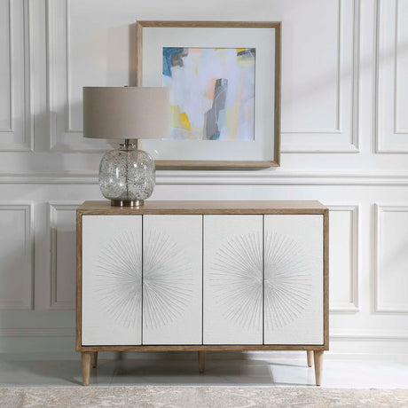  Modern European furniture - White Starburst 4-Door Cabinet - www.oroa.com | Oroa.com