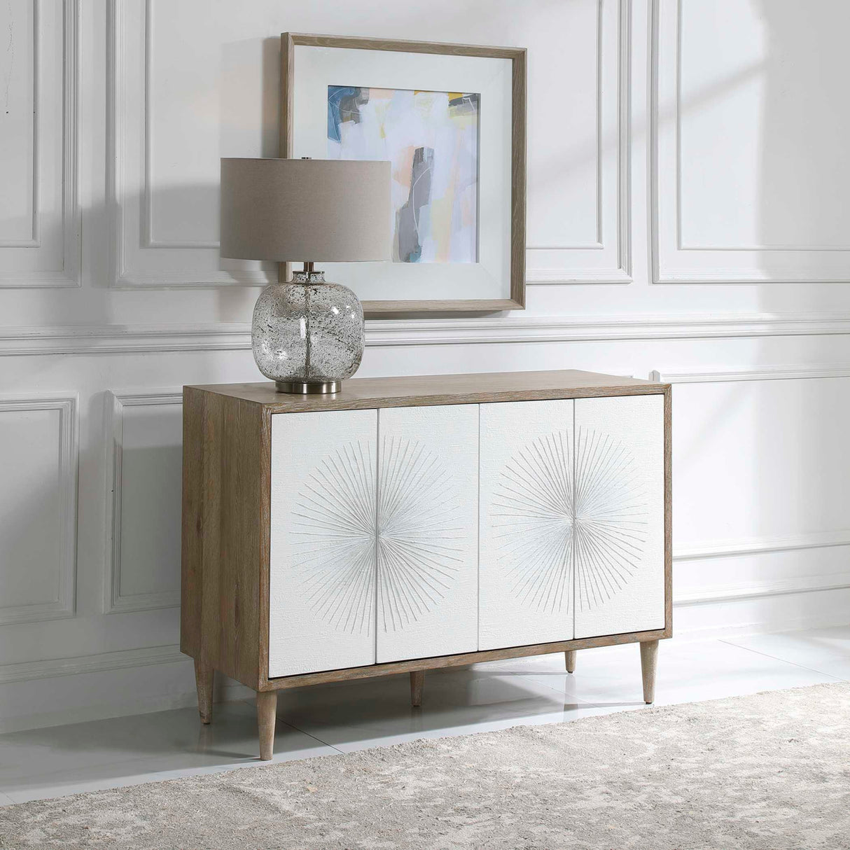   Modern European furniture - White Starburst 4-Door Cabinet - www.oroa.com | Oroa.com
