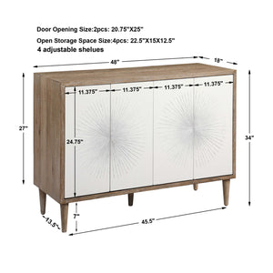   Modern European furniture - White Starburst 4-Door Cabinet - www.oroa.com | Oroa.com
