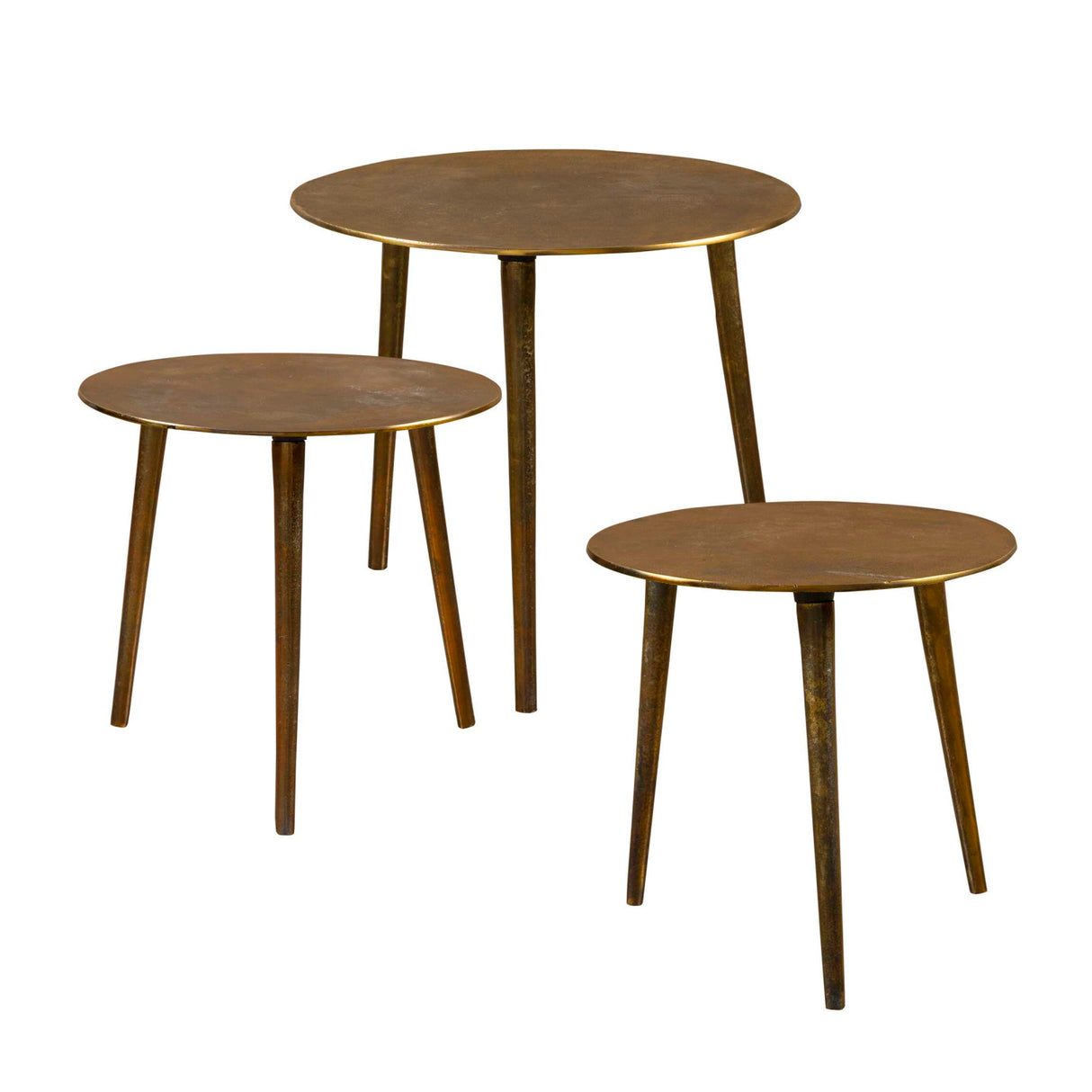   Round Antique Gold Coffee Tables (3) | Oroa.com