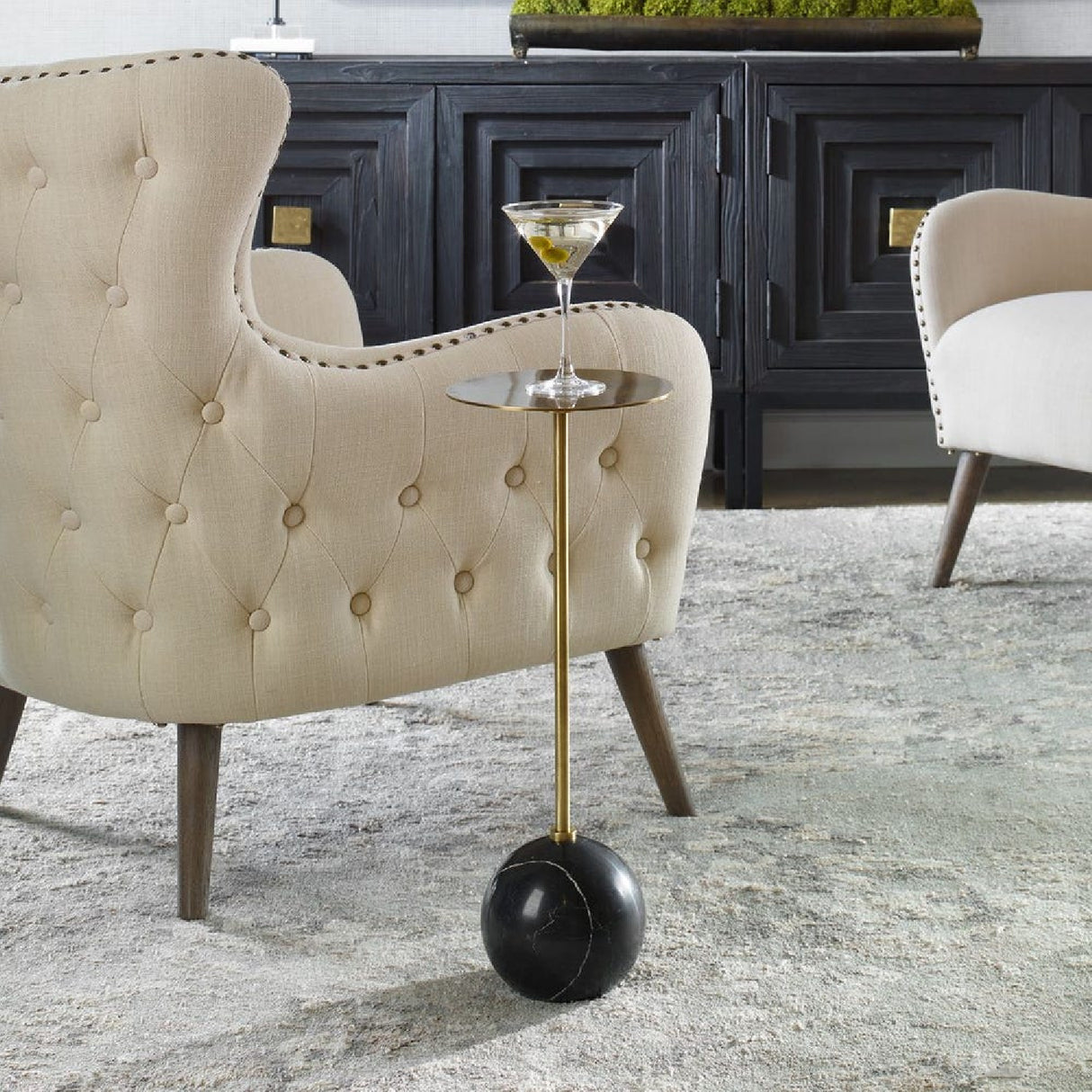   Gold Pedestal Drink Table | Oroa.com