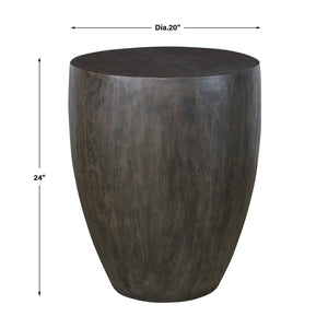   Modern European furniture - Walnut Finished Round End Table - www.oroa.com | Oroa.com