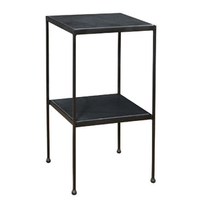   Square Black Marble Accent Table | Oroa.com