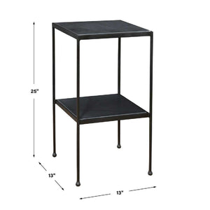   Square Black Marble Accent Table | Oroa.com