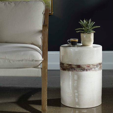   Modern European furniture - White Crackle Ceramic Garden Stool - www.oroa.com | Oroa.com